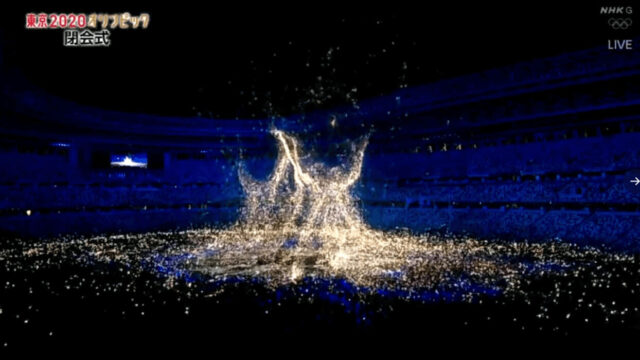 東京オリンピック2020の閉会式の光の粒AR画像